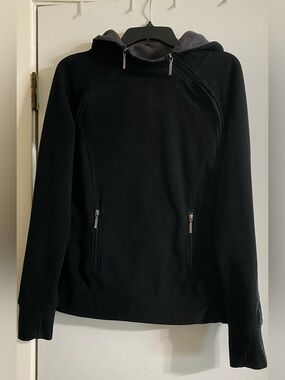 SUblevel women’s zipper Black Hooded Fleece